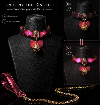 thermochromic choker showing temperature activated color transformation